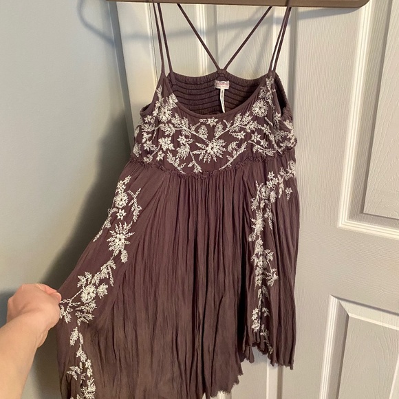 Free People Floral Sundress in Eggplant Purple - Picture 1 of 6